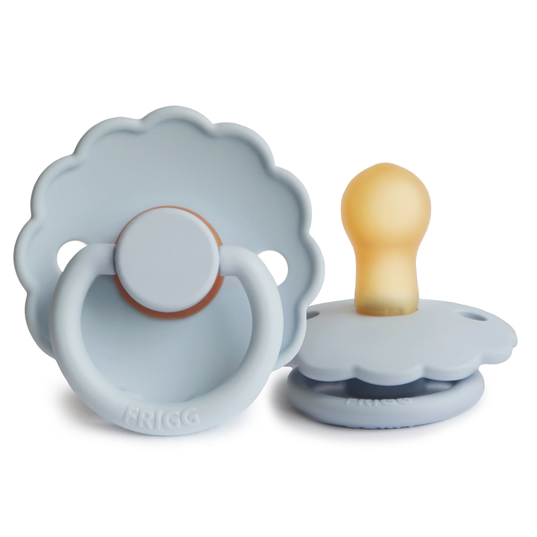 FRIGG Daisy Natural Rubber Latex Pacifier Powder Blue - Personalisable Baby Products Sold and Personalised by JustBørn
