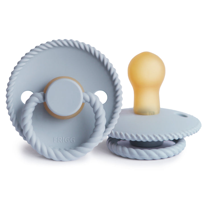 FRIGG Rope Natural Rubber Latex Pacifiers Powder Blue - Personalisable Baby Products Sold and Personalised by JustBørn