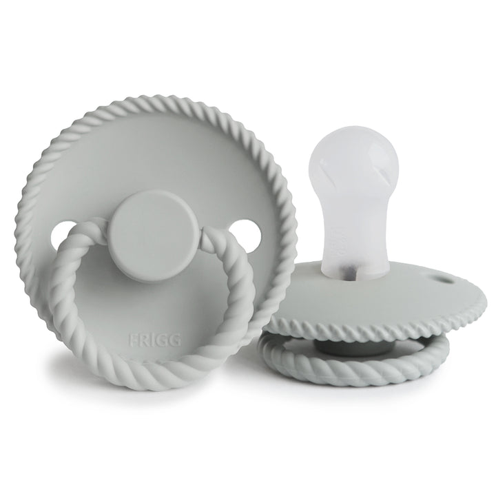 FRIGG Rope Silicone Pacifiers | Personalised Silver Gray - Personalisable Baby Products Sold and Personalised by JustBørn