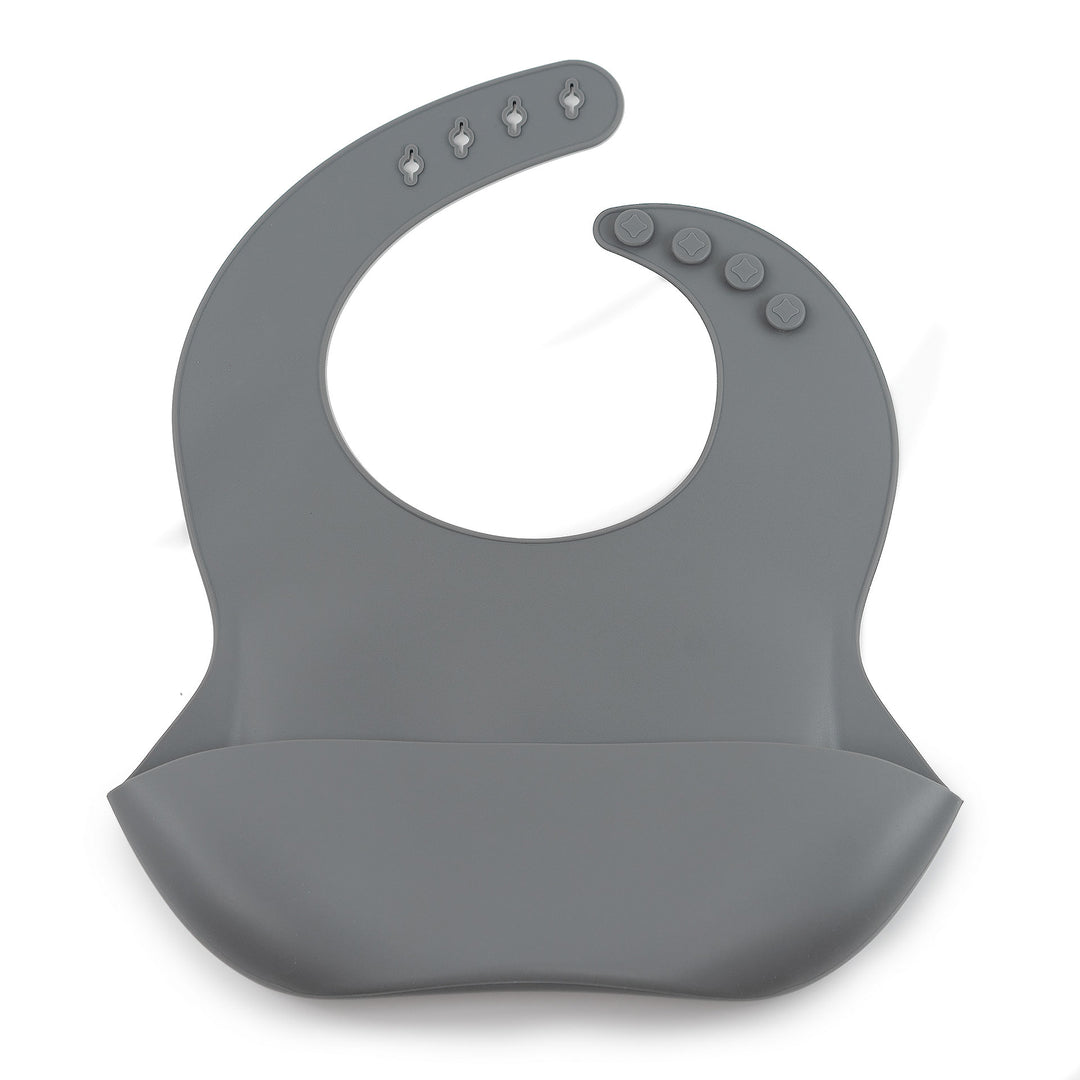 JBØRN Silicone Baby Feeding Bib | Weaning Essentials Smoke - Personalisable Baby Products Sold and Personalised by JustBørn