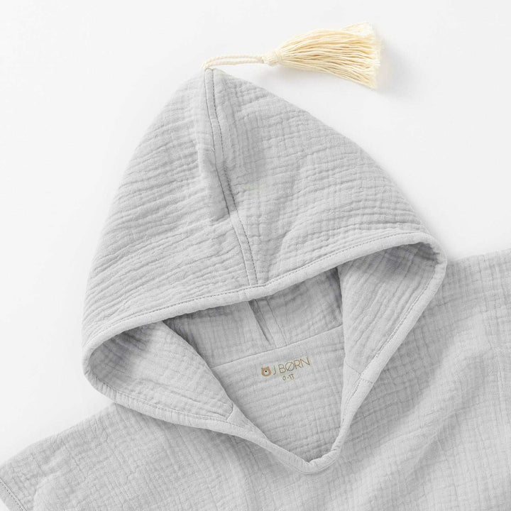 JBØRN Organic Cotton Muslin Hooded Poncho Cloud - Personalisable Baby Products Sold and Personalised by JustBørn