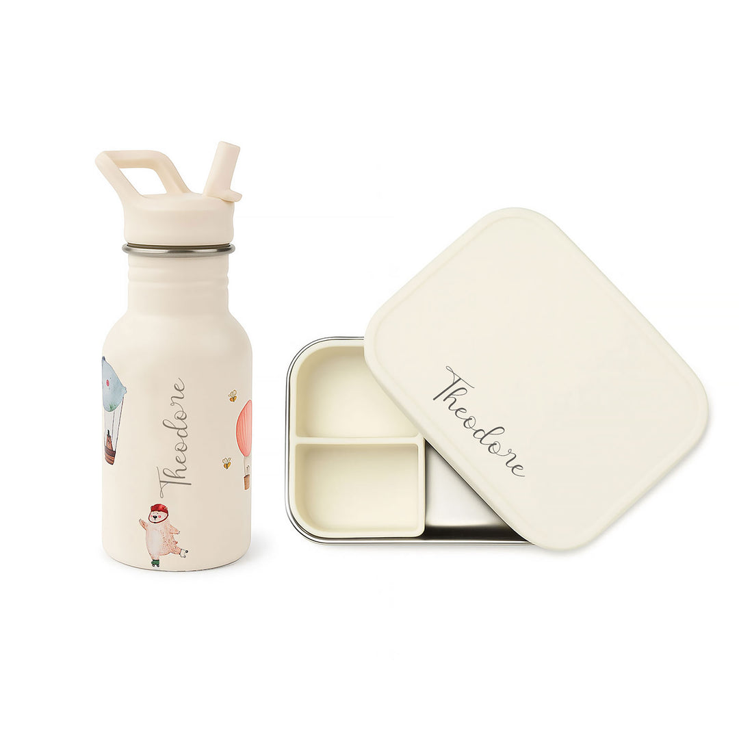 JBØRN Personalised Water Bottle & Lunch Box Set - Personalisable Baby Products Sold and Personalised by JustBørn