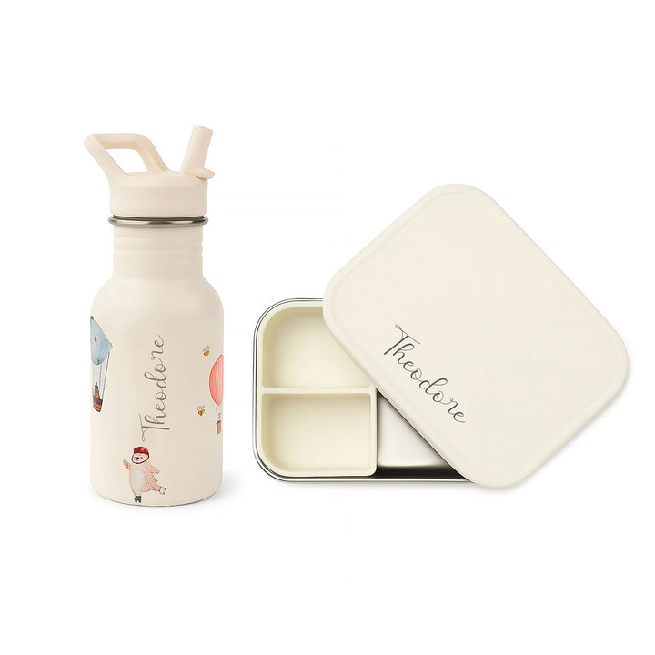 JBØRN Personalised Water Bottle & Lunch Box Set - Personalisable Baby Products Sold and Personalised by JustBørn