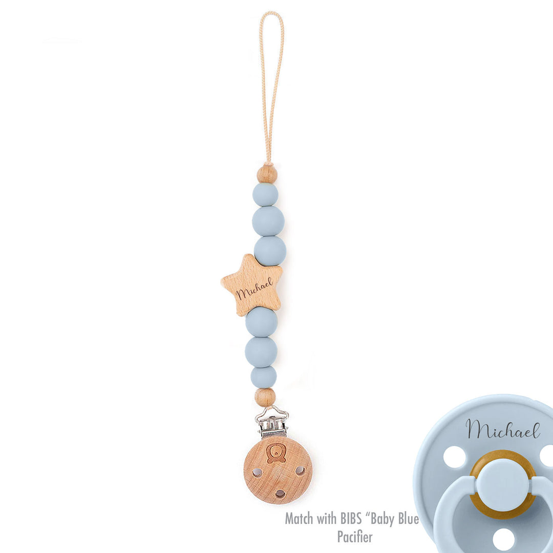 JBØRN Star Pacifier Clip - Personalisable Baby Products Sold and Personalised by JustBørn