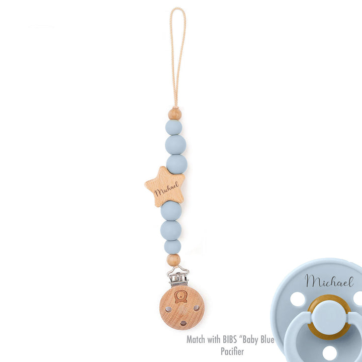JBØRN Star Pacifier Clip - Personalisable Baby Products Sold and Personalised by JustBørn
