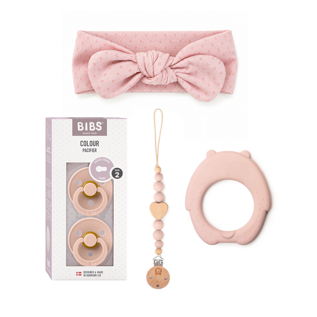 JBØRN Baby Girl Accessories Set | Blush Collection Baby Girl Set | Blush Tones Size 2 (6-18m) - Personalisable Baby Products Sold and Personalised by JustBørn