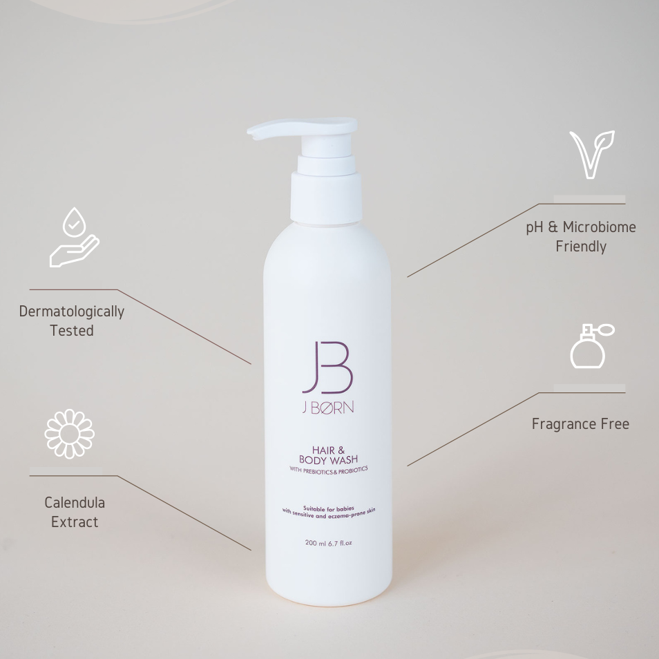 JBØRN Baby Bathrobe & Skincare Gift Set - Personalisable Baby Products Sold and Personalised by JustBørn