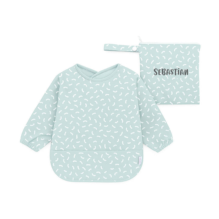 JBØRN Long Sleeve Baby Feeding Bib with Personalised Travel Bag - Personalisable Baby Products Sold and Personalised by JustBørn