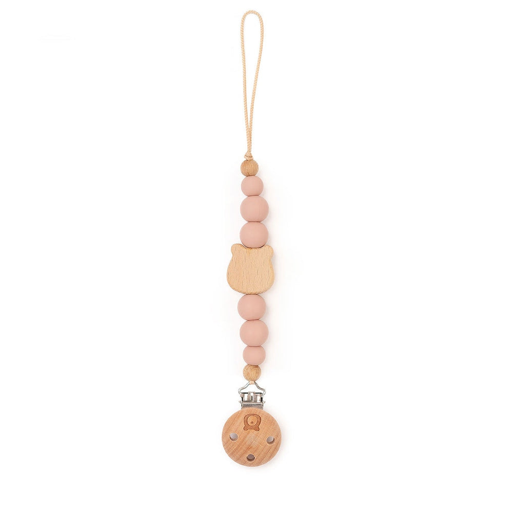 JBØRN Bear Pacifier Clip | Personalised Blush - Personalisable Baby Products Sold and Personalised by JustBørn