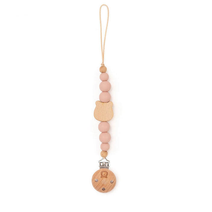 JBØRN Bear Pacifier Clip | Personalised Blush - Personalisable Baby Products Sold and Personalised by JustBørn