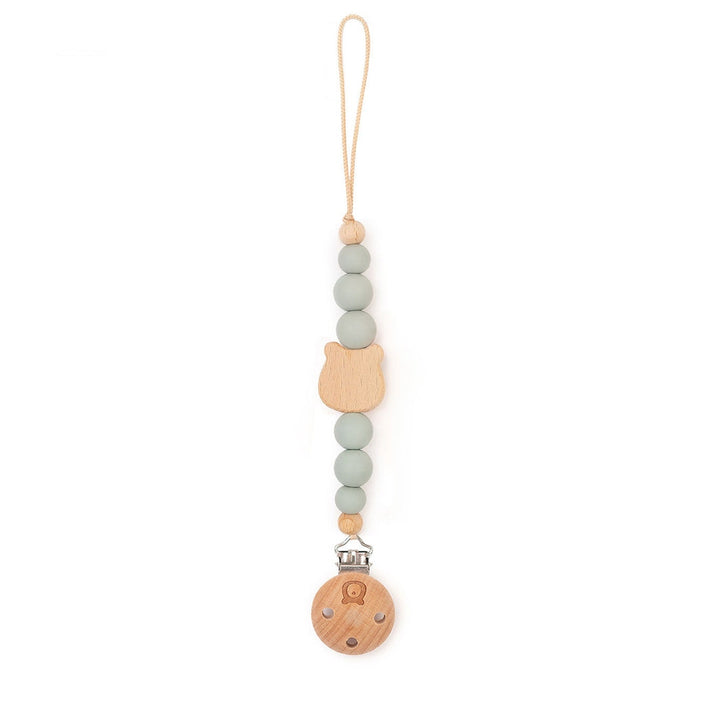 JBØRN Bear Pacifier Clip | Personalised Sage - Personalisable Baby Products Sold and Personalised by JustBørn