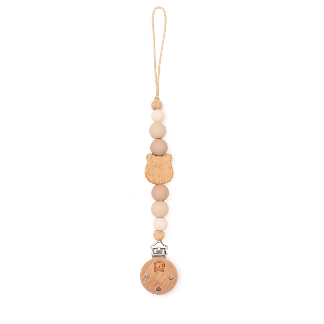 JBØRN Bear Pacifier Clip | Personalised Vanilla & Ivory - Personalisable Baby Products Sold and Personalised by JustBørn