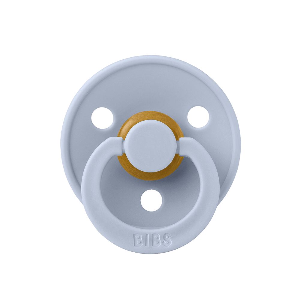 BIBS Colour Natural Rubber Latex Pacifiers Size 1 & 2 Dusty Blue - Personalisable Baby Products Sold and Personalised by JustBørn