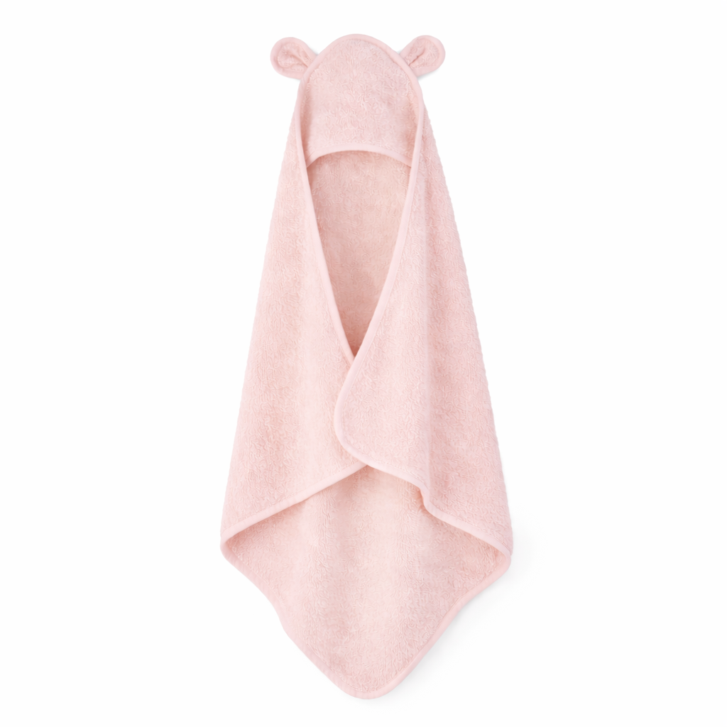 JBØRN Organic Cotton Baby Hooded Towel Blossom Towel - Personalisable Baby Products Sold and Personalised by JustBørn