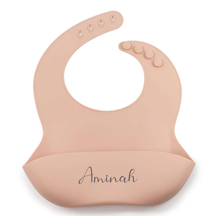 JBØRN Silicone Baby Feeding Bib | Weaning Essentials - Personalisable Baby Products Sold and Personalised by JustBørn