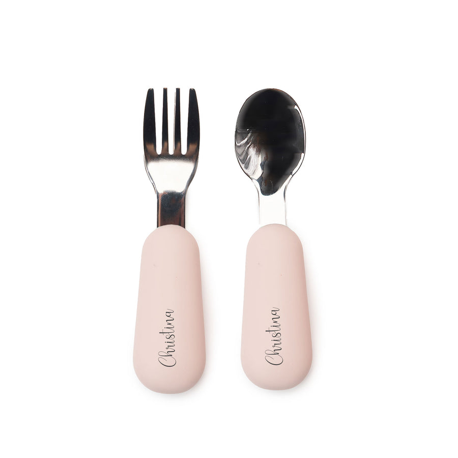 JBØRN Stainless Steel Cutlery Set - Personalisable Baby Products Sold and Personalised by JustBørn