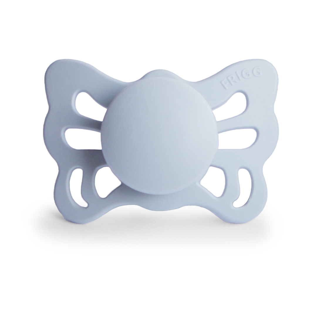 FRIGG Butterfly Anatomical Silicone Pacifiers | Personalised Butterfly Powder Blue Size 1 (0-6 Months) - Personalisable Baby Products Sold and Personalised by JustBørn
