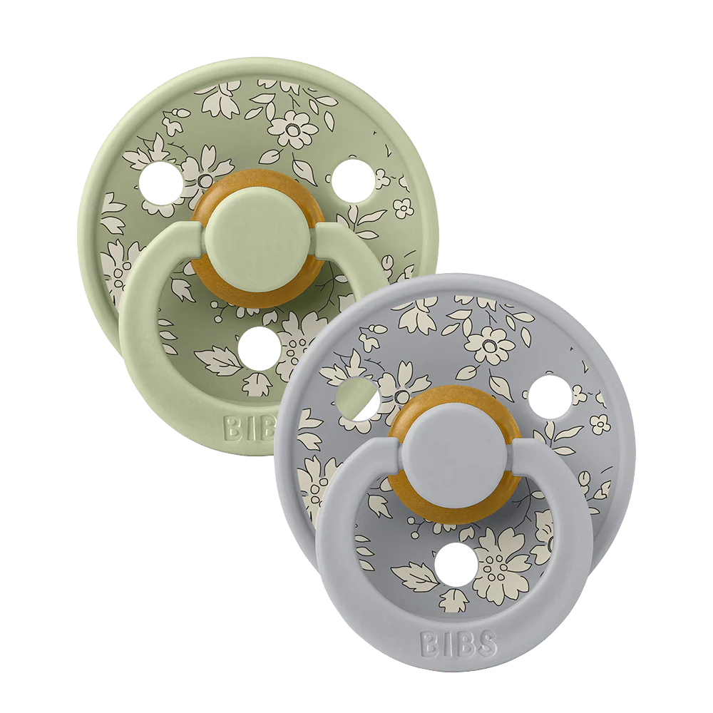 BIBS x LIBERTY Colour Latex Pacifiers - 2 Pack Capel Sage Mix - Personalisable Baby Products Sold and Personalised by JustBørn