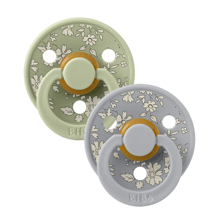 BIBS x LIBERTY Colour Latex Pacifiers - 2 Pack Capel Sage Mix - Personalisable Baby Products Sold and Personalised by JustBørn
