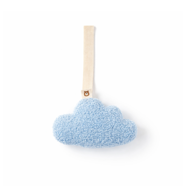 JBØRN Plush Comforter with Pacifier Holder Loop Cloud - Baby Blue - Personalisable Baby Products Sold and Personalised by JustBørn