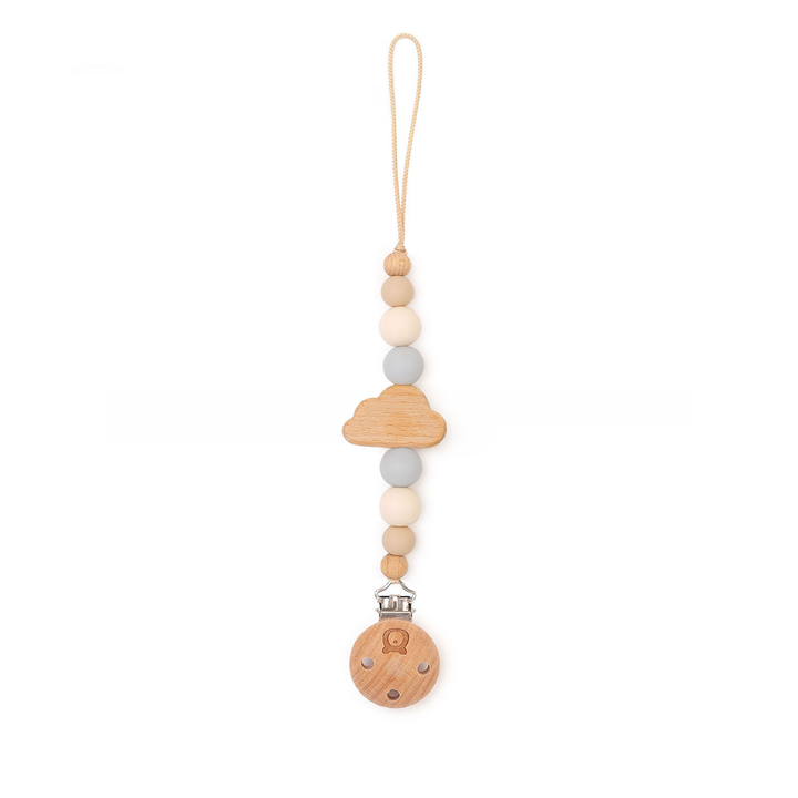 JBØRN Cloud Pacifier Clip Powder Blue & Cream - Personalisable Baby Products Sold and Personalised by JustBørn