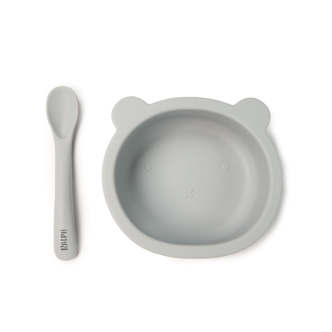 JBØRN Baby Weaning Silicone Bowl and Spoon Set - Personalisable Baby Products Sold and Personalised by JustBørn