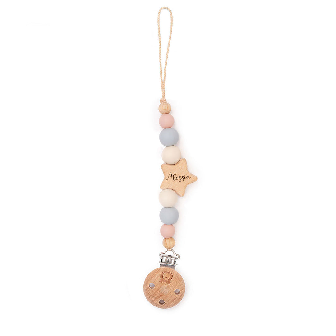 JBØRN Star Pacifier Clip - Personalisable Baby Products Sold and Personalised by JustBørn