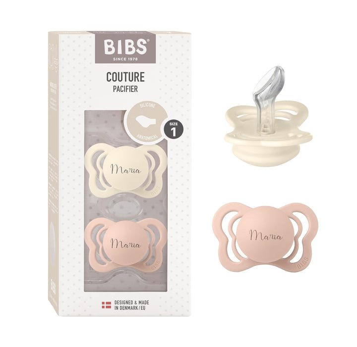 BIBS Couture Anatomical Silicone Pacifiers - Personalisable Baby Products Sold and Personalised by JustBørn
