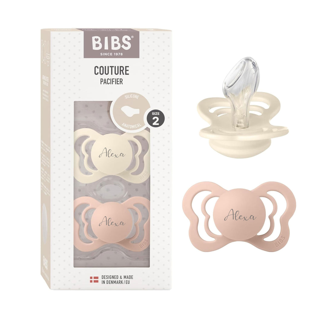 BIBS Couture Anatomical Silicone Pacifiers - Personalisable Baby Products Sold and Personalised by JustBørn