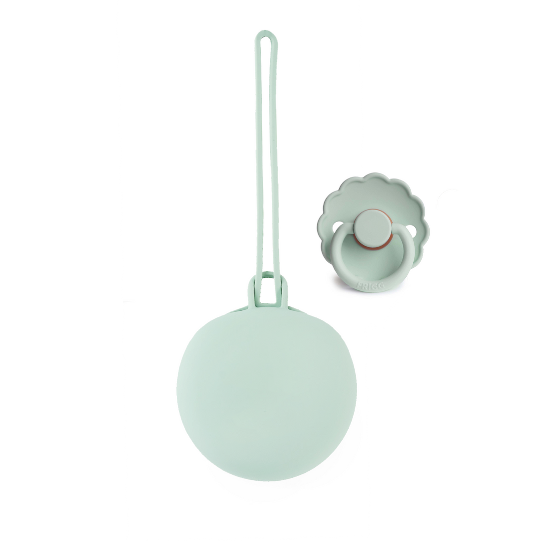 Frigg Rubber Latex Pacifier & JBØRN Pod Daisy Seafoam & Seafoam Pod - Personalisable Baby Products Sold and Personalised by JustBørn