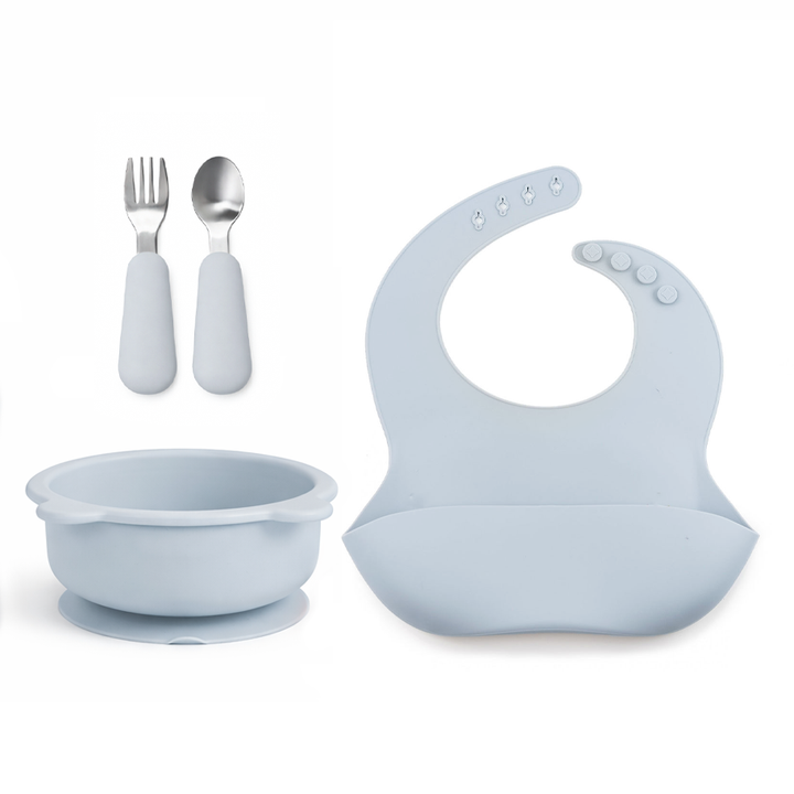 JBØRN Baby Weaning Starter Set Essential Weaning Set | Powder Blue - Personalisable Baby Products Sold and Personalised by JustBørn