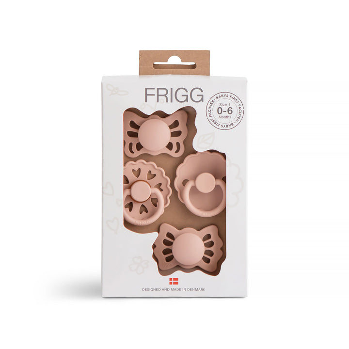 FRIGG Baby's First Pacifier Pack Floral Heart - Blush - Personalisable Baby Products Sold and Personalised by JustBørn