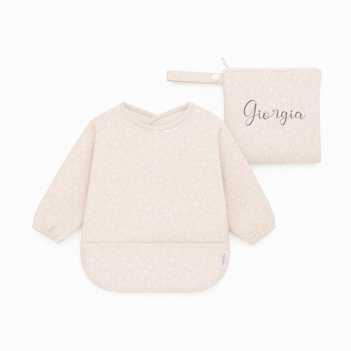 JBØRN Long Sleeve Baby Feeding Bib with Personalised Travel Bag - Personalisable Baby Products Sold and Personalised by JustBørn