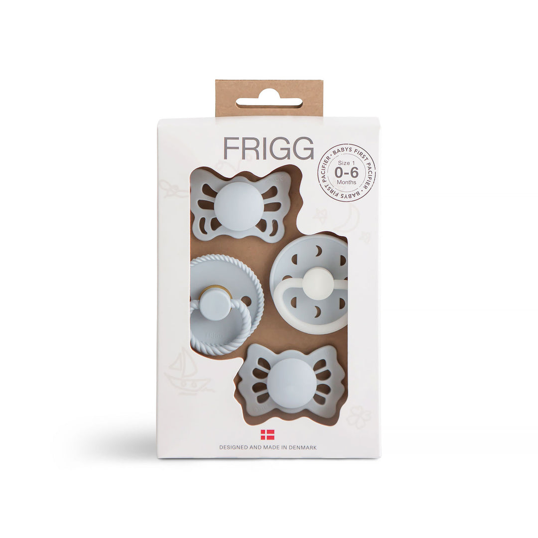 FRIGG Baby's First Pacifier Pack Moonlight Sailing - Powder Blue - Personalisable Baby Products Sold and Personalised by JustBørn