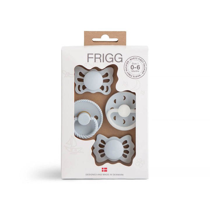 FRIGG Baby's First Pacifier Pack Moonlight Sailing - Powder Blue - Personalisable Baby Products Sold and Personalised by JustBørn