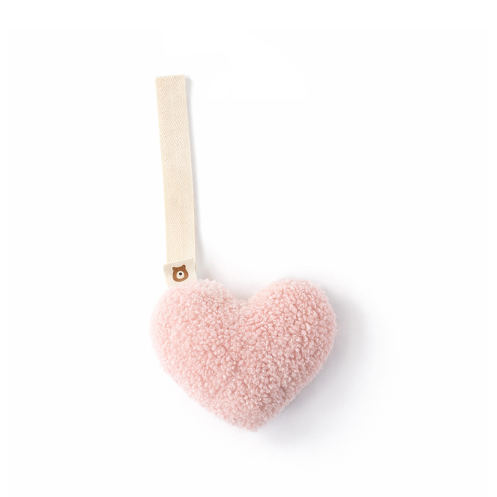 JBØRN Plush Comforter with Pacifier Holder Loop Heart - Blush - Personalisable Baby Products Sold and Personalised by JustBørn