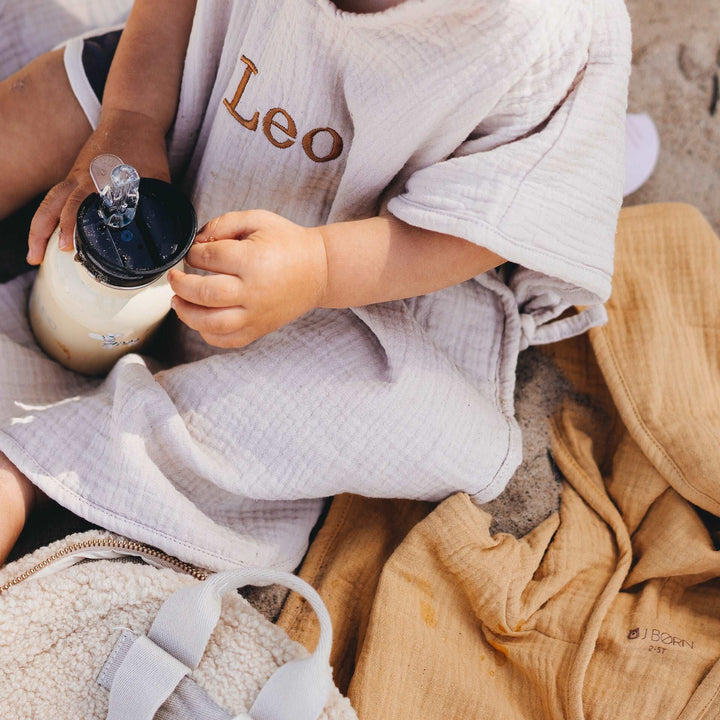 JBØRN Organic Cotton Muslin Hooded Poncho - Personalisable Baby Products Sold and Personalised by JustBørn