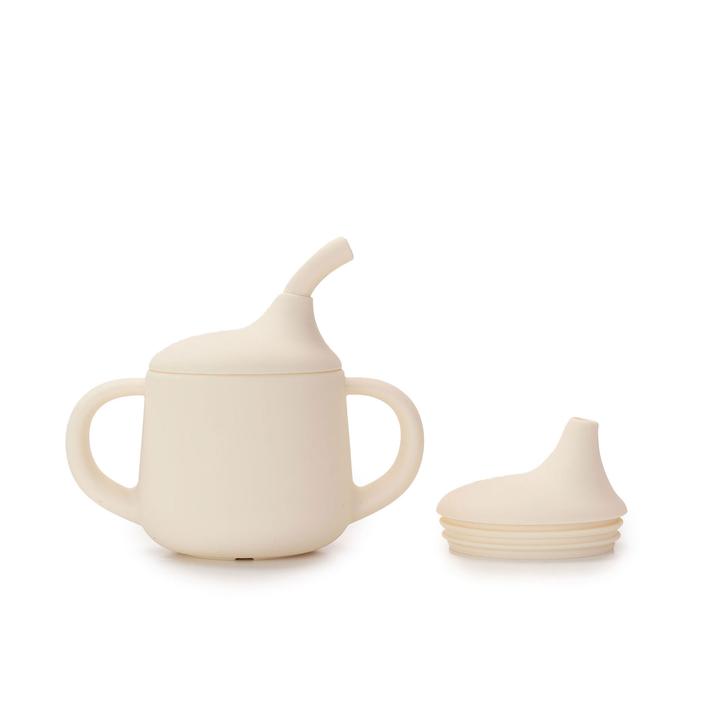 JBØRN 3-in-1 Drinking Cup | Baby Sippy Cup Ivory 3 Way Cup - Personalisable Baby Products Sold and Personalised by JustBørn