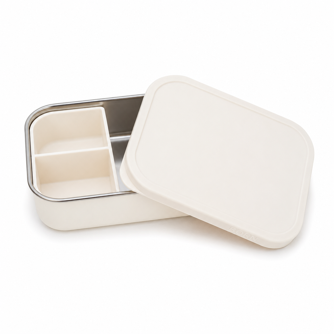 JBØRN Personalised Lunch Box Ivory Lunch Box - New Design - Personalisable Baby Products Sold and Personalised by JustBørn