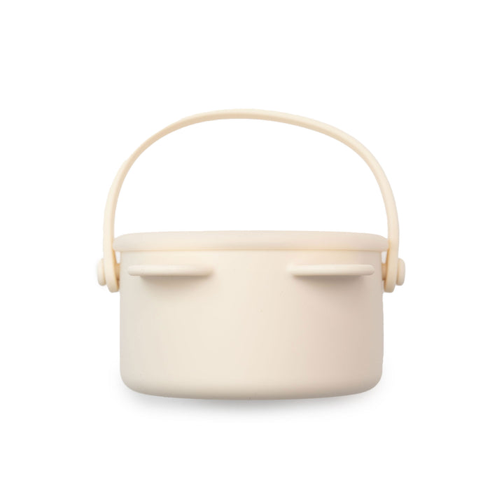 JBØRN Baby Snack Cup With Lid & Handle Ivory - Personalisable Baby Products Sold and Personalised by JustBørn