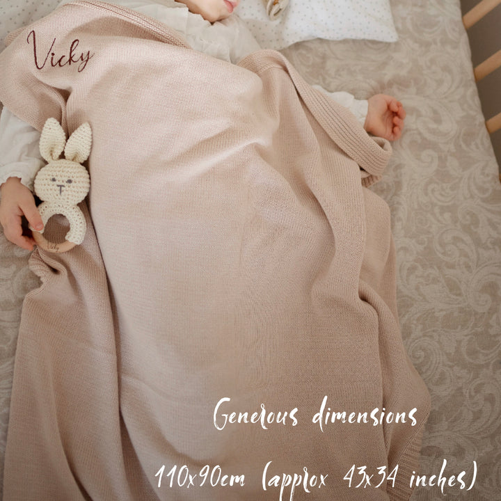 JBØRN Knitted Blanket & Comforter Gift Set - Personalisable Baby Products Sold and Personalised by JustBørn