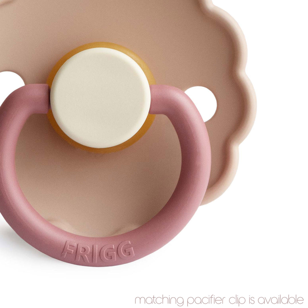 FRIGG Daisy Natural Rubber Latex Pacifier Peony - Personalisable Baby Products Sold and Personalised by JustBørn