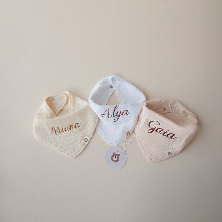 JBØRN Organic Cotton Muslin Baby Dribble Bib - Personalisable Baby Products Sold and Personalised by JustBørn