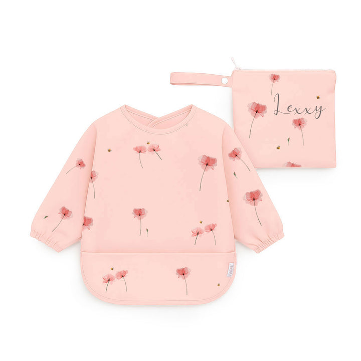JBØRN Long Sleeve Baby Feeding Bib with Personalised Travel Bag - Personalisable Baby Products Sold and Personalised by JustBørn