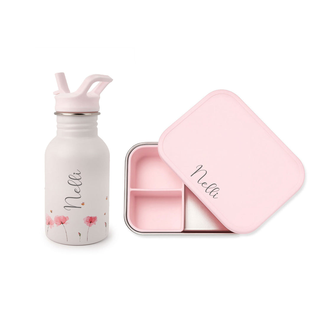 JBØRN Personalised Water Bottle & Lunch Box Set - Personalisable Baby Products Sold and Personalised by JustBørn