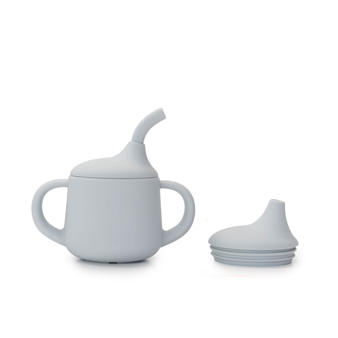 JBØRN 3-in-1 Drinking Cup | Baby Sippy Cup Powder Blue 3 Way Cup - Personalisable Baby Products Sold and Personalised by JustBørn