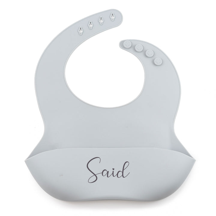 JBØRN Silicone Baby Feeding Bib | Weaning Essentials - Personalisable Baby Products Sold and Personalised by JustBørn