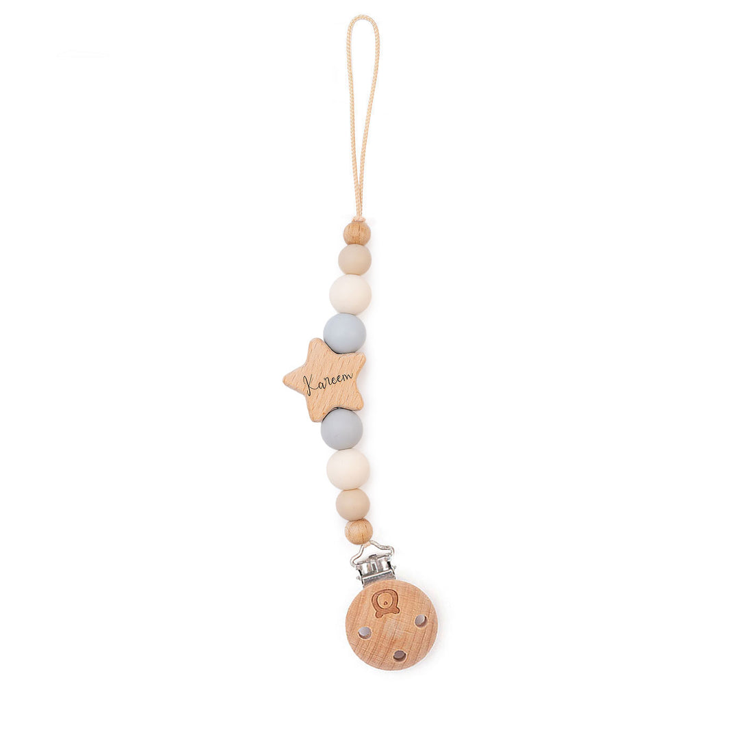 JBØRN Star Pacifier Clip - Personalisable Baby Products Sold and Personalised by JustBørn