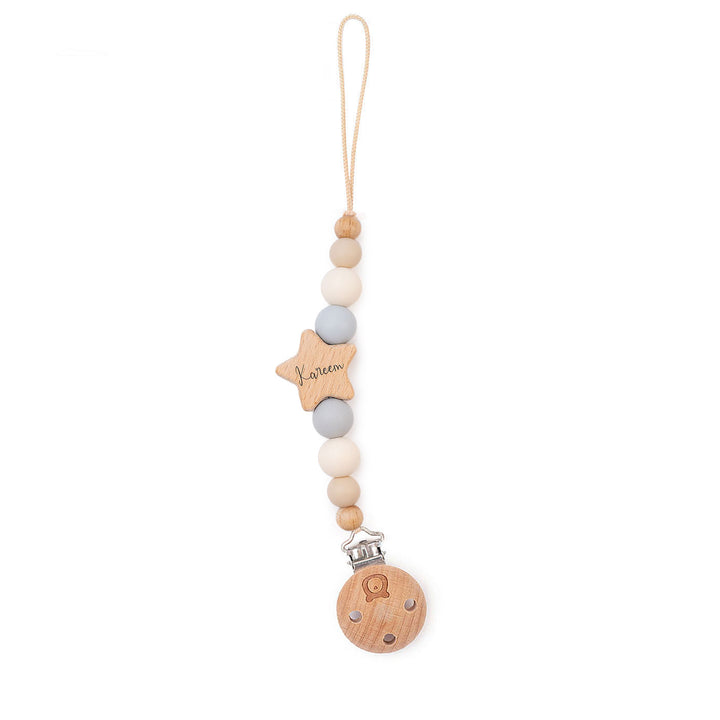 JBØRN Star Pacifier Clip - Personalisable Baby Products Sold and Personalised by JustBørn