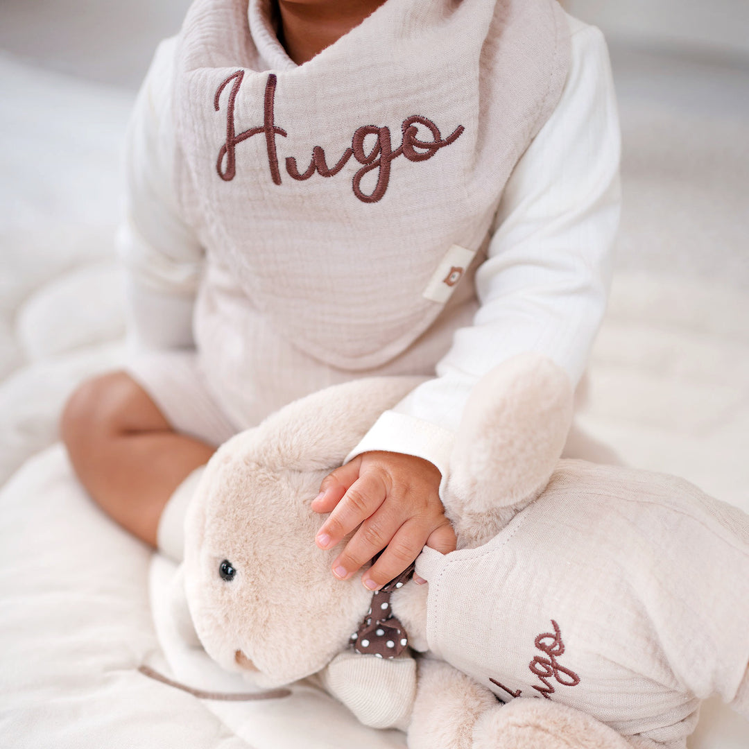 JBØRN Organic Cotton Muslin Baby Dribble Bib | Personalizable